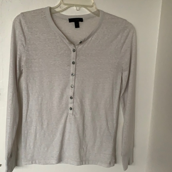 J CREW BUTTON FRONT LONG SLEEVES T-SHIRT, XS - Picture 1 of 5